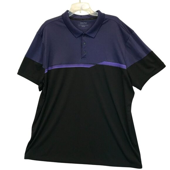 Calvin Klein Performance Men's 3-Snap Golf Polo Shirt Size XXL Colorblock Active - Picture 1 of 12
